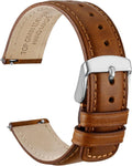 Quick Release Watch Band, Distressed Genuine Leather, Stainless Steel Buckle, Strap Width 18mm 19mm 20mm 22mm 24mm