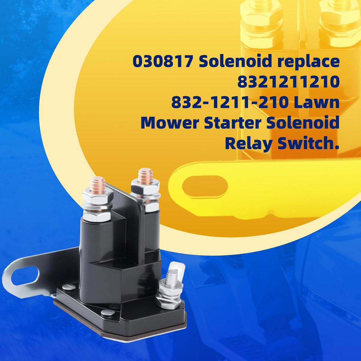 030817 832-1211-210 8321211210 Lawn Mower Starter Solenoid Compatible for Trombetta Hustler Zero Turn Lawn Mower
