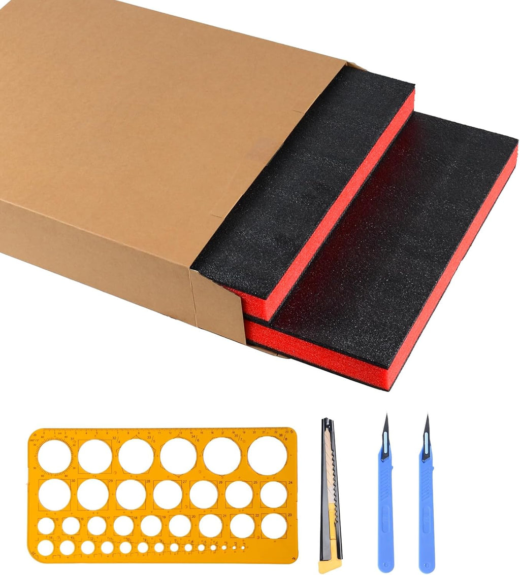 Tool Box Foam, 2Pack 22x18x2 inch, Foam Inserts for Cases, Polyethylene Storage Sheets for Toolbox Hard Case, Tool
