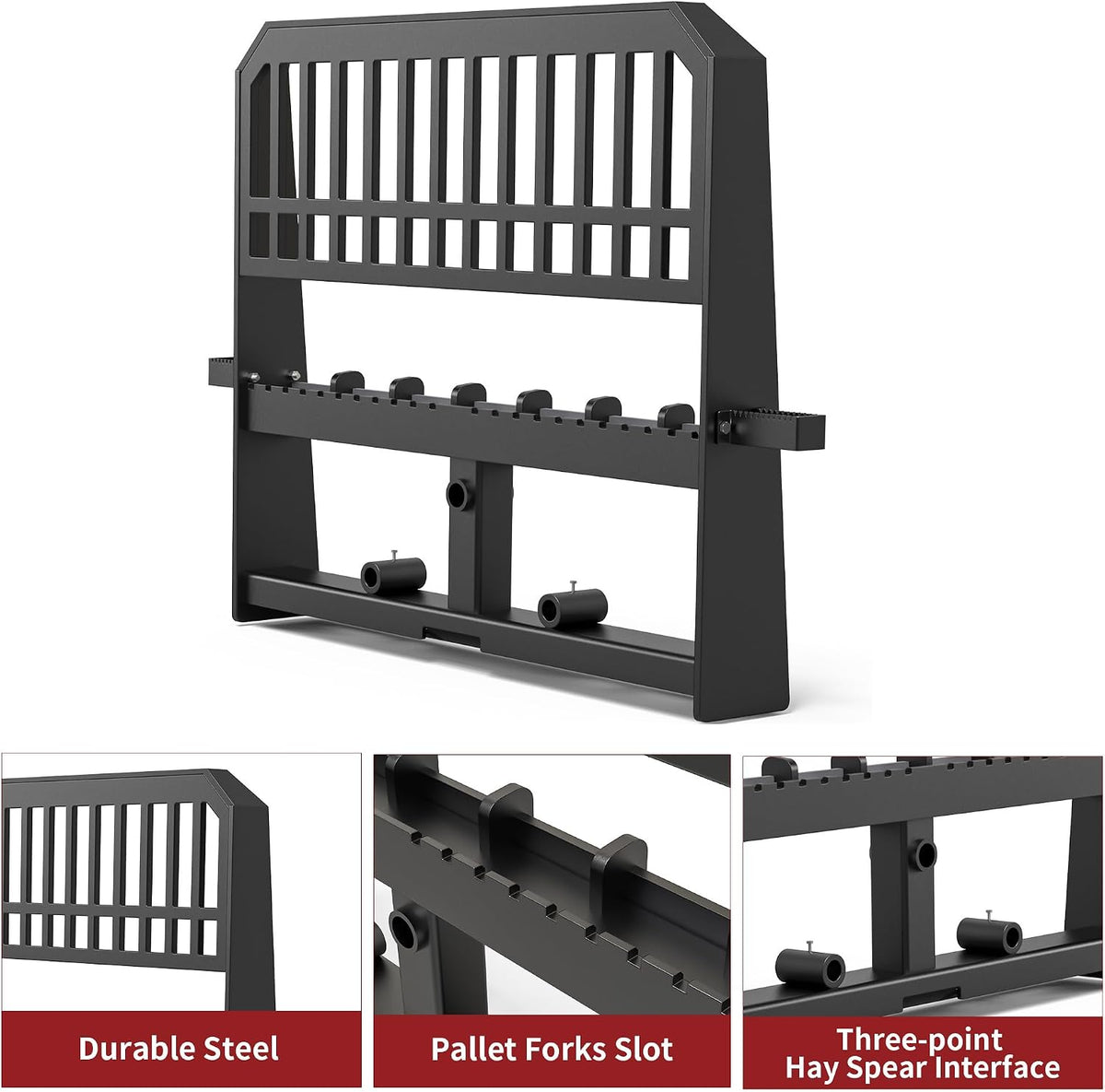 45" 4000 lbs Pallet Forks Frame Attachment & 48" Forklift Blades | with 3 Spear Sleeves