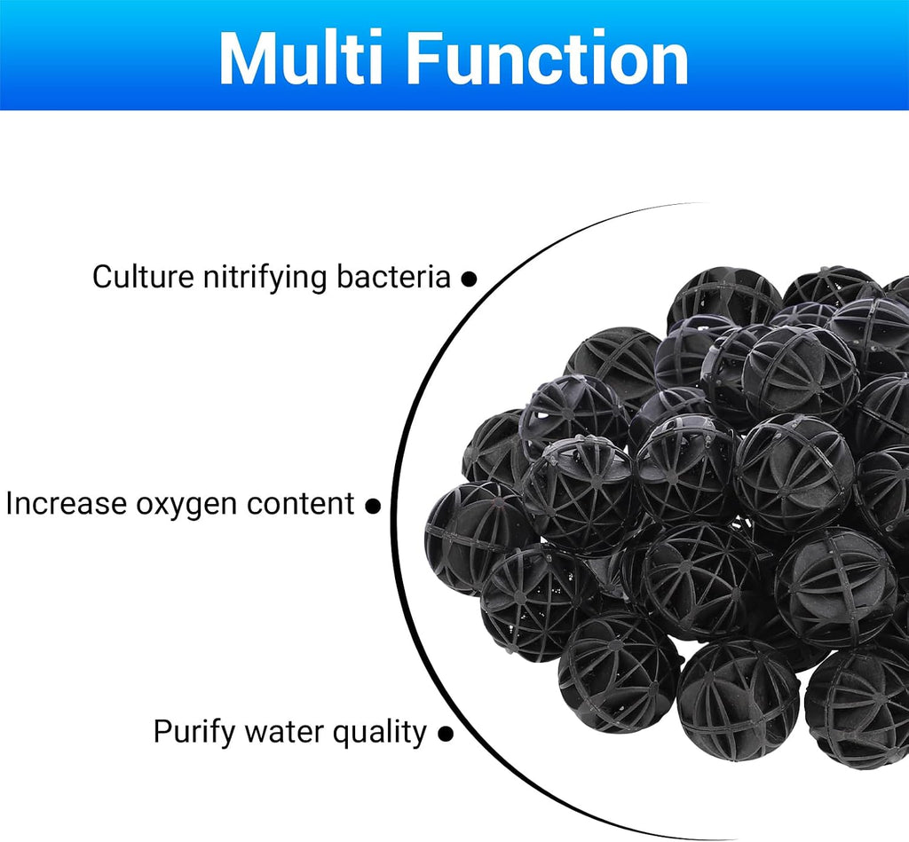 Aquarium Bio Balls, 1 inch Koi Pond Filter Media Bio Ball with Sponge for Aquarium Filter Canister Filter Biological