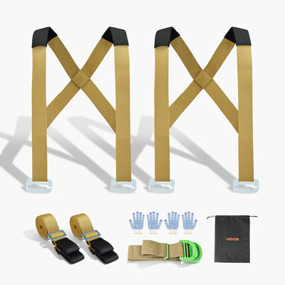 Moving Straps, 2-Person Lifting and Moving System with 2 Harness Straps, 2 Load-Bearing & 1 Handheld, Adjustable