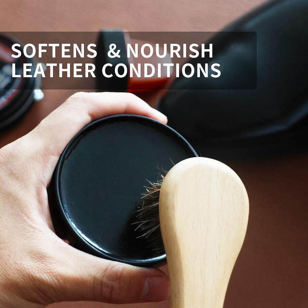 Black Brown Shoe Polish Kit Saddle Soap Mink Oil Boots Shoe Shine | Deep Leather Conditioning,High Gloss