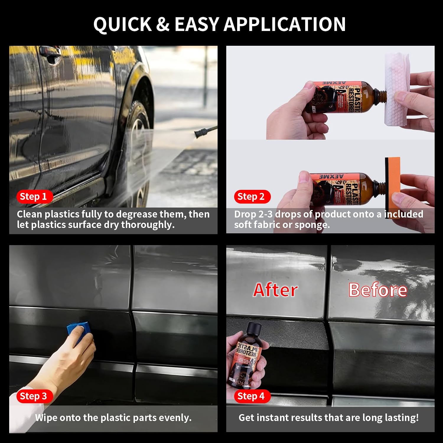Car Plastic Restorer - Ceramic Crystal Coating Technology, Quickly Repair Fading Bumpers, Plastic and Rubber, Back to