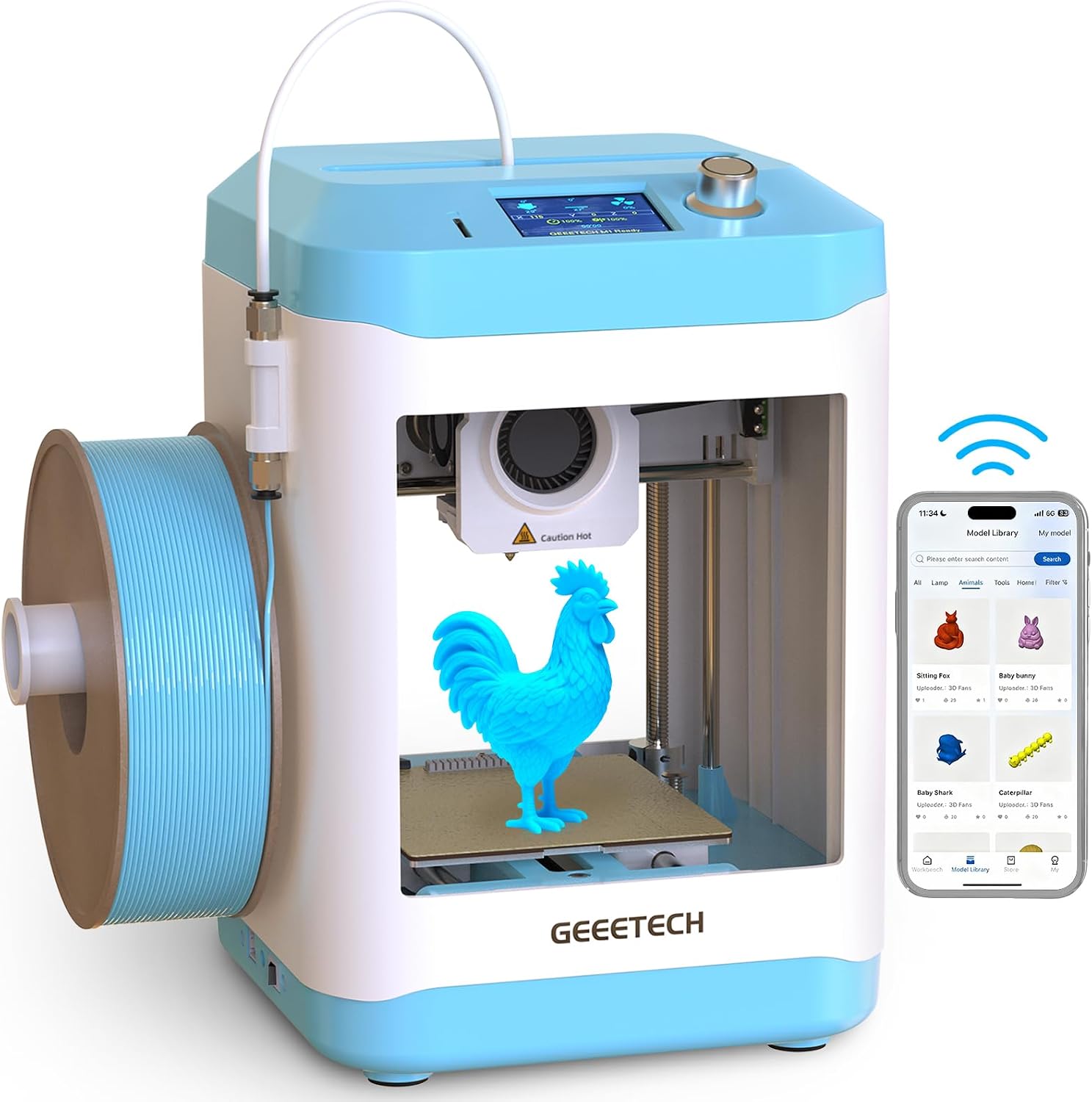 Geeetech Smart 3D Printer for Kids and Beginners with WiFi APP Control | High Speed and Quality Printing, Fully
