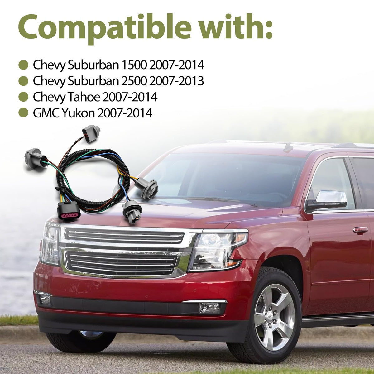 Rear Tail Light Lamp Wiring Harness Socket Compatible with Chevy Suburban Tahoe GMC Yukon 2007-2014 Replace 22787445