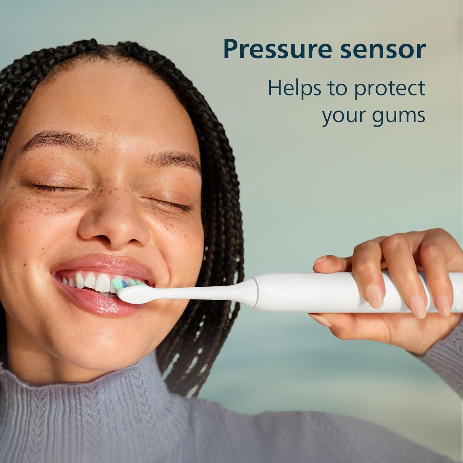 4100 Series Electric Toothbrush - Sonic Toothbrush with Advanced Sonic Technology, Pressure Sensor, Two Intensity