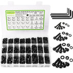 M2 M3 M4 M5 Hex Socket Bolt & Nut Assortment Kit, 2410Pcs