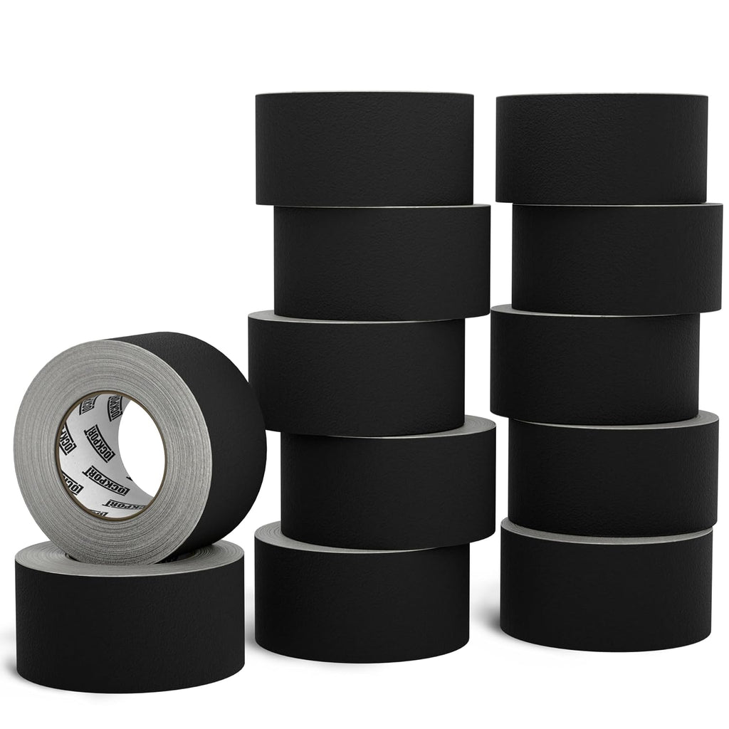 Black Gaffers Tape 2 Inch x 30 Yards - 12 Pack Pro Matte Gaff
