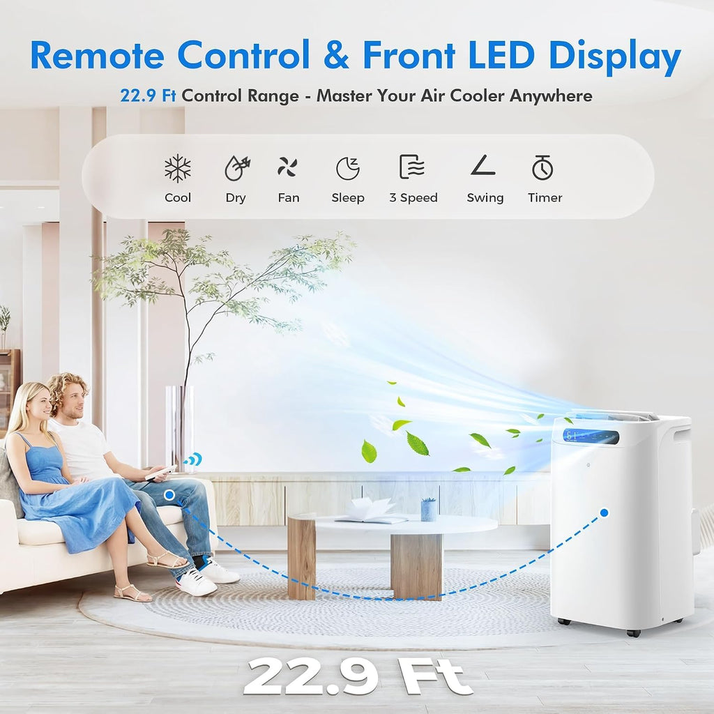 14000 BTU Portable Air Conditioners, Cools Up to 700 Sq.Ft, AC Unit with Cooling, Fan, Dehumidifier, Sleep Mode