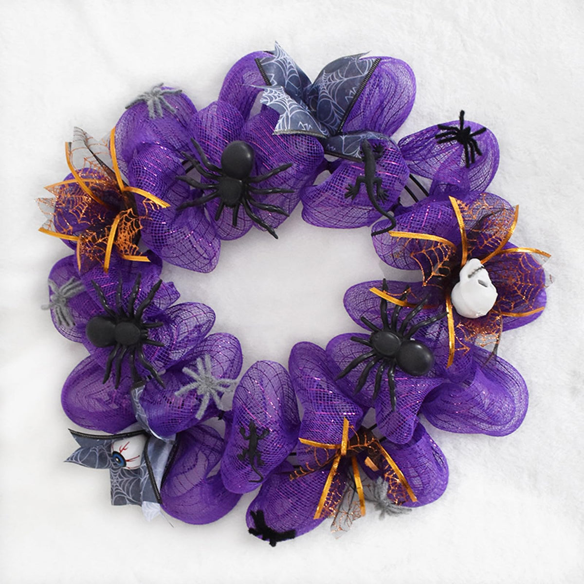 3 Rolls Purple Deco Mesh Ribbon for Fall Halloween Easter Wreaths