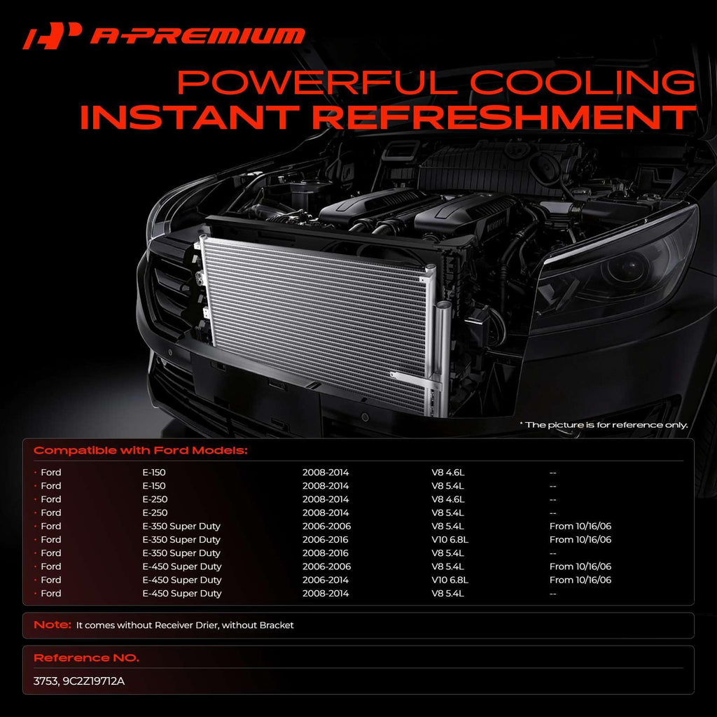 A-Premium Air Conditioning Condenser Compatible with Ford