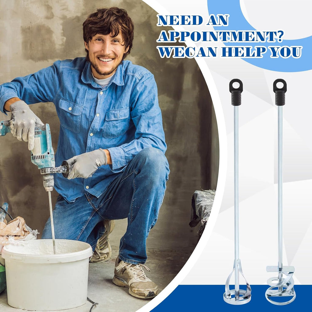 Set of 2 Paint Mixer for Drill Painting Mixer Stirrer Drill Attachment, 15.7" Mixing Paddles and 2.3" Mixing