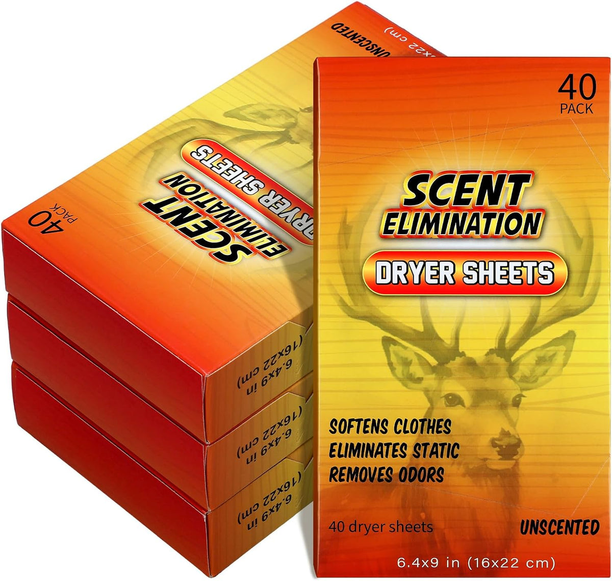 4 Packs 160 Sheets Scent Free Dryer Sheet for Hunting