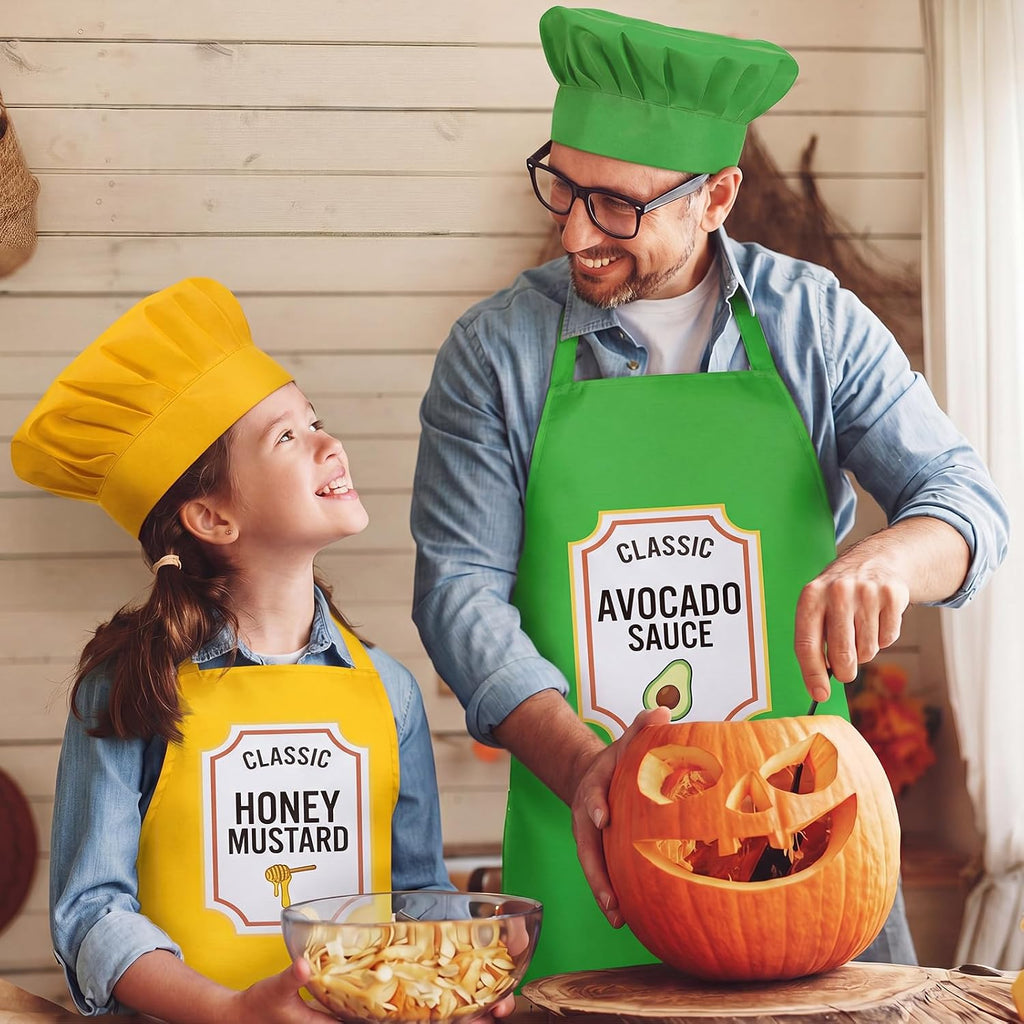 9 Set Funny Group Costume Apron with Hats