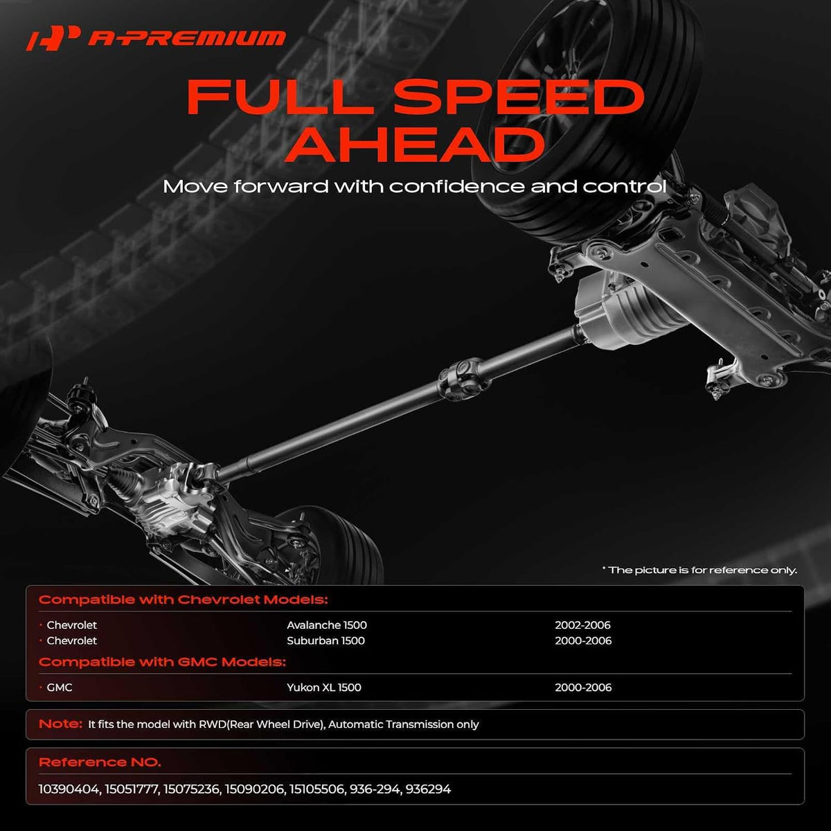 A-Premium Rear Drive Shaft Driveshaft Assembly Complete Prop Shaft