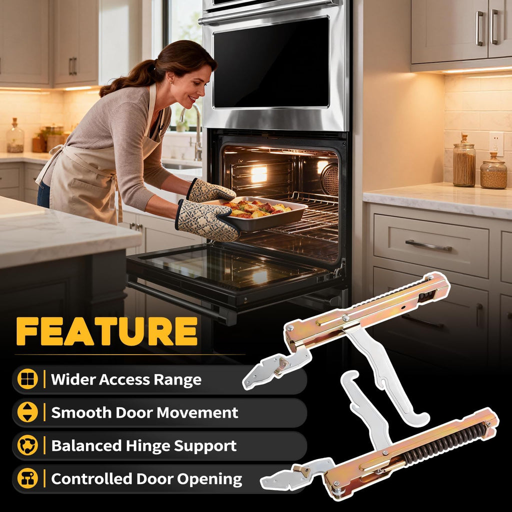 2 Pack 00414511 Range Oven Door Hinge Set Compatible with Thermador & Bosch 30" Ovens Left & Right Side Replaces 414511 487746 1032578 PS8721435
