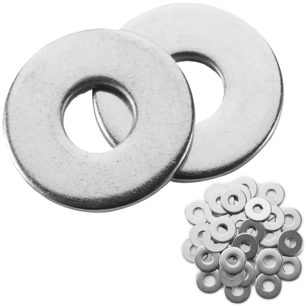 120 Pcs M4 Large Flat Washer Stainless, 0.46" OD, 0.038" Thick