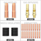 YESWELDER MIG Welding Gun Kit, 0.035" Tip-Nozzle-Diffuser-Adapter