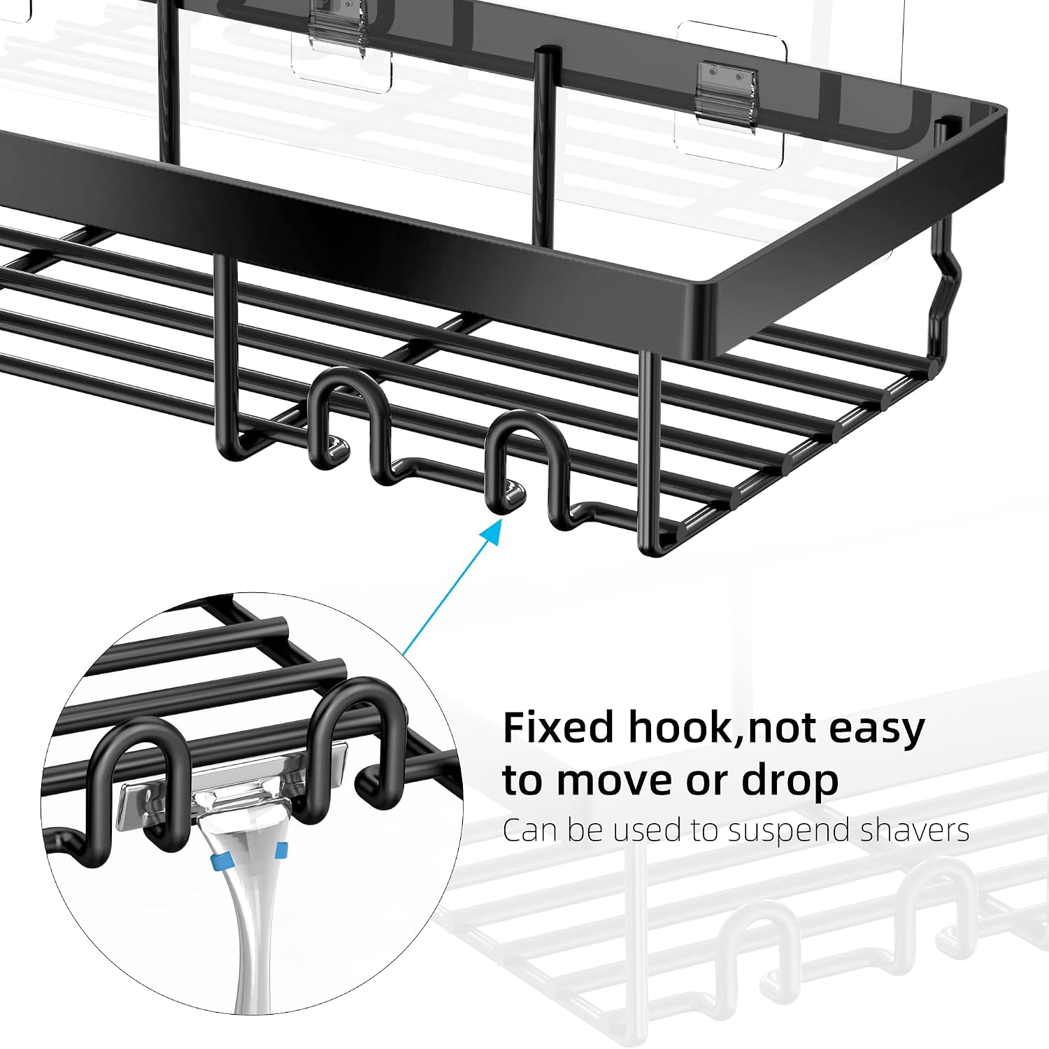 3-Pack Shower Caddy Basket Shelf with Soap Holder, No Drilling Traceless Adhesive Shower Wall Shelves, Rustproof
