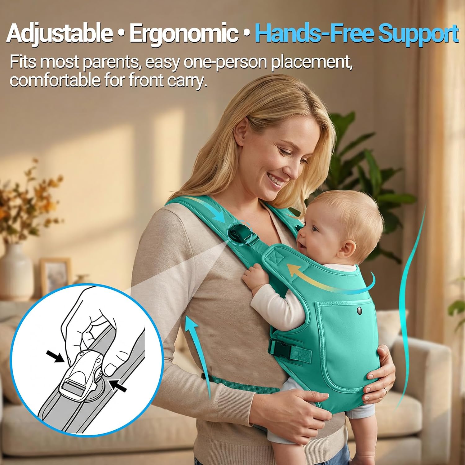 Neoprene Water Baby Carrier Newborn to Toddler, Ergonomic Waterproof Infant Chest Holder with Adjustable Straps