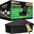 LockBait Pro Mouse Bait Stations | 12 Pack Mouse Bait Box for Outdoor Use | Mice Bait Stations with Keys for Indoor