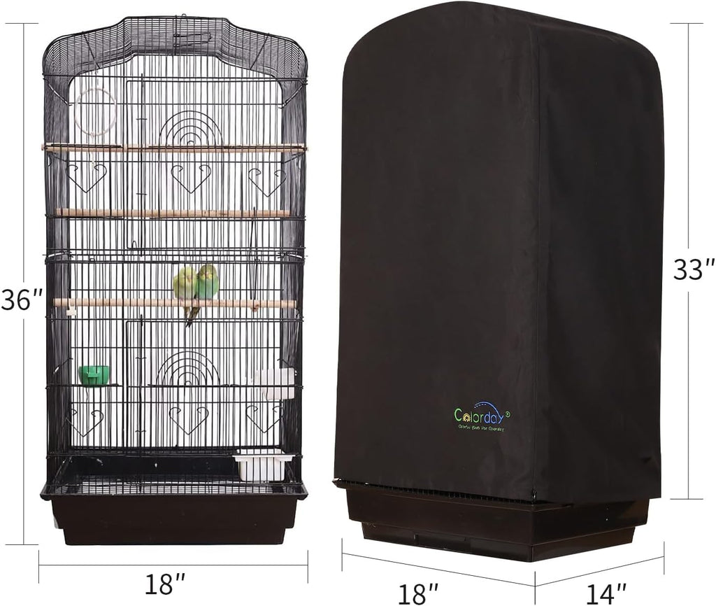 Good Night Bird Cage Cover, Black, 64"