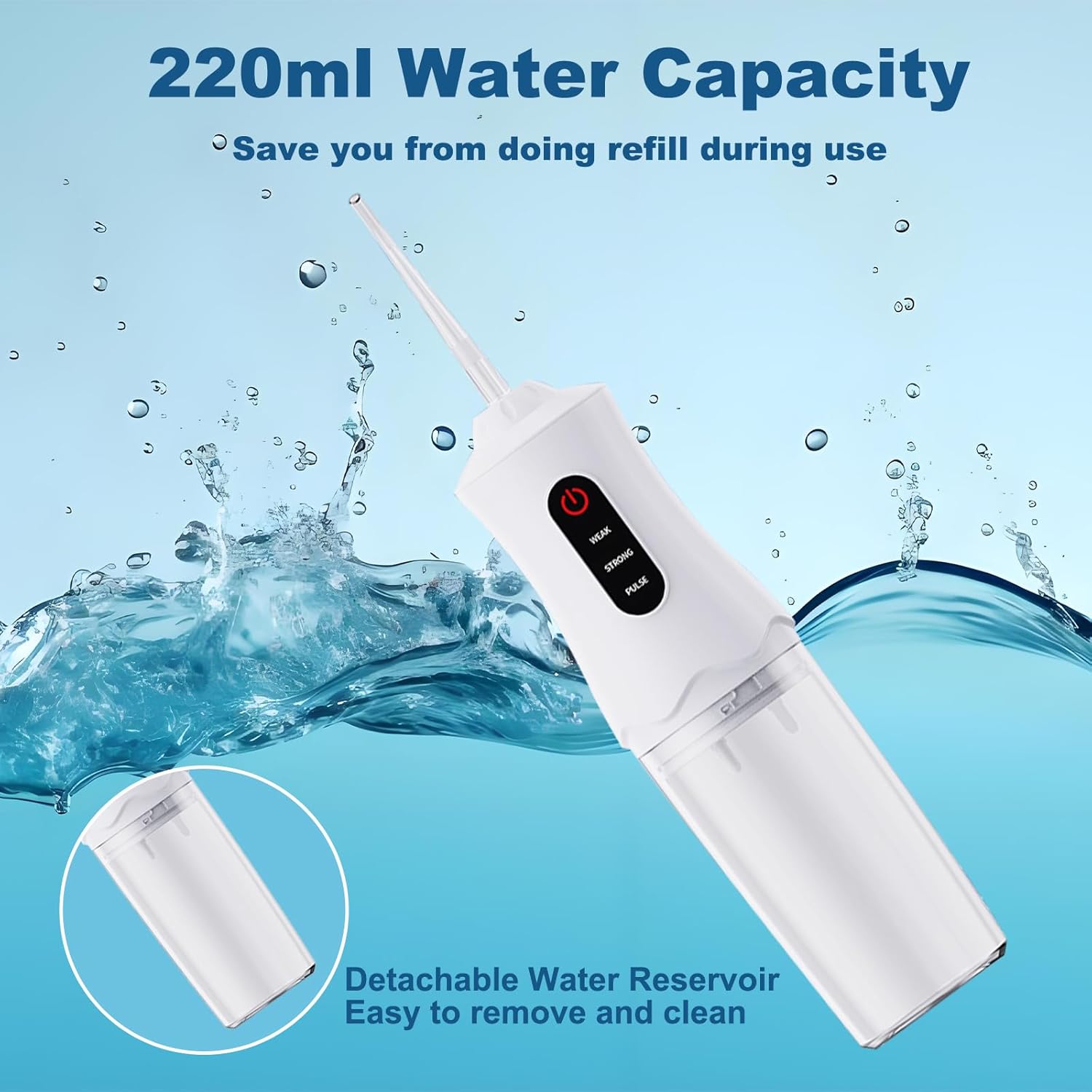 Water Dental Flosser Cordless for Teeth Cleaning and Flossing Portable Electric Water Floss Irrigator Oral Water
