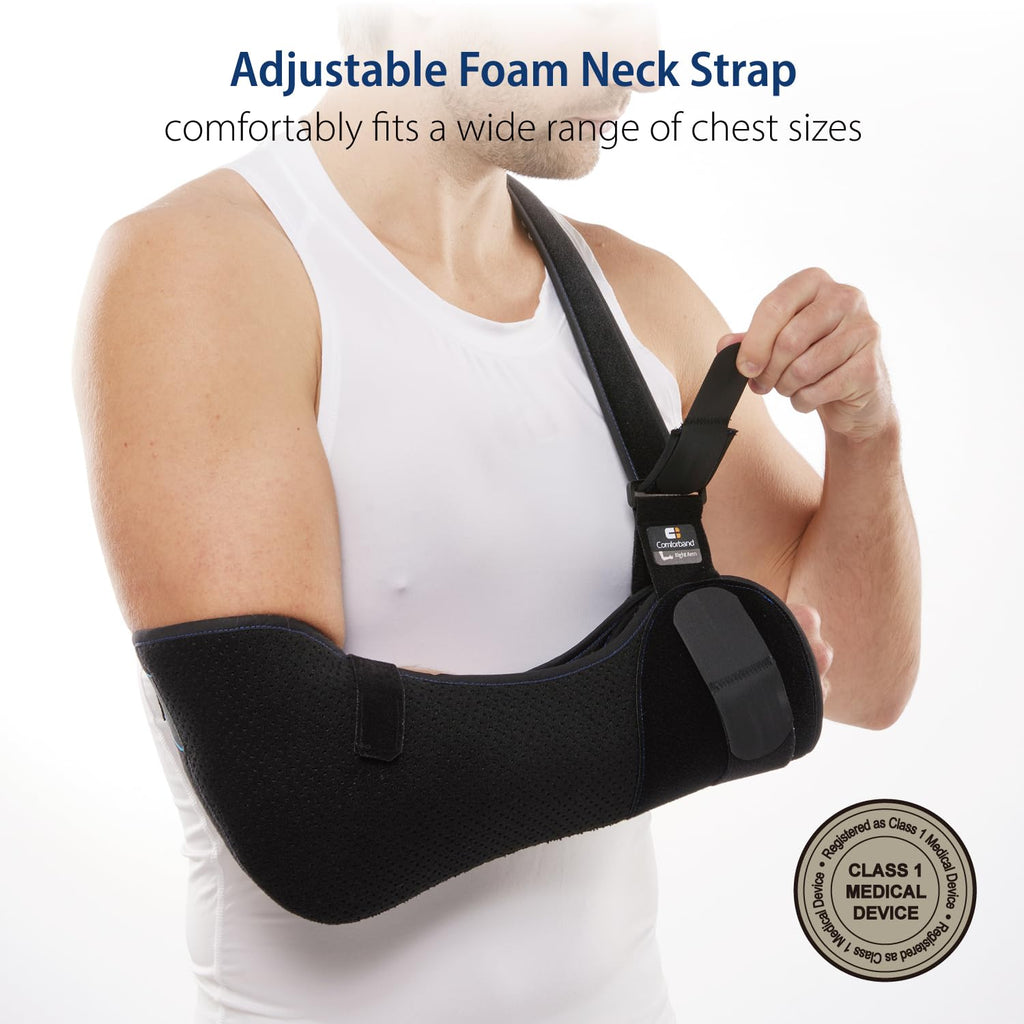 Duluxe Shoulder Immobilizer Arm Sling – Medical Sling with Adjustable Shoulder and Waist Straps for Torn Rotator