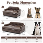 Luxury Dog Sofa Bed Elevated Pet Couch with Durable Waterproof Leather