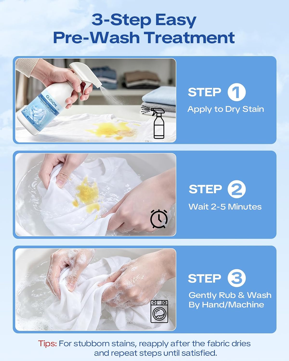 Clothing Emulsifier Stain Remover, Laundry Pre-Treatment