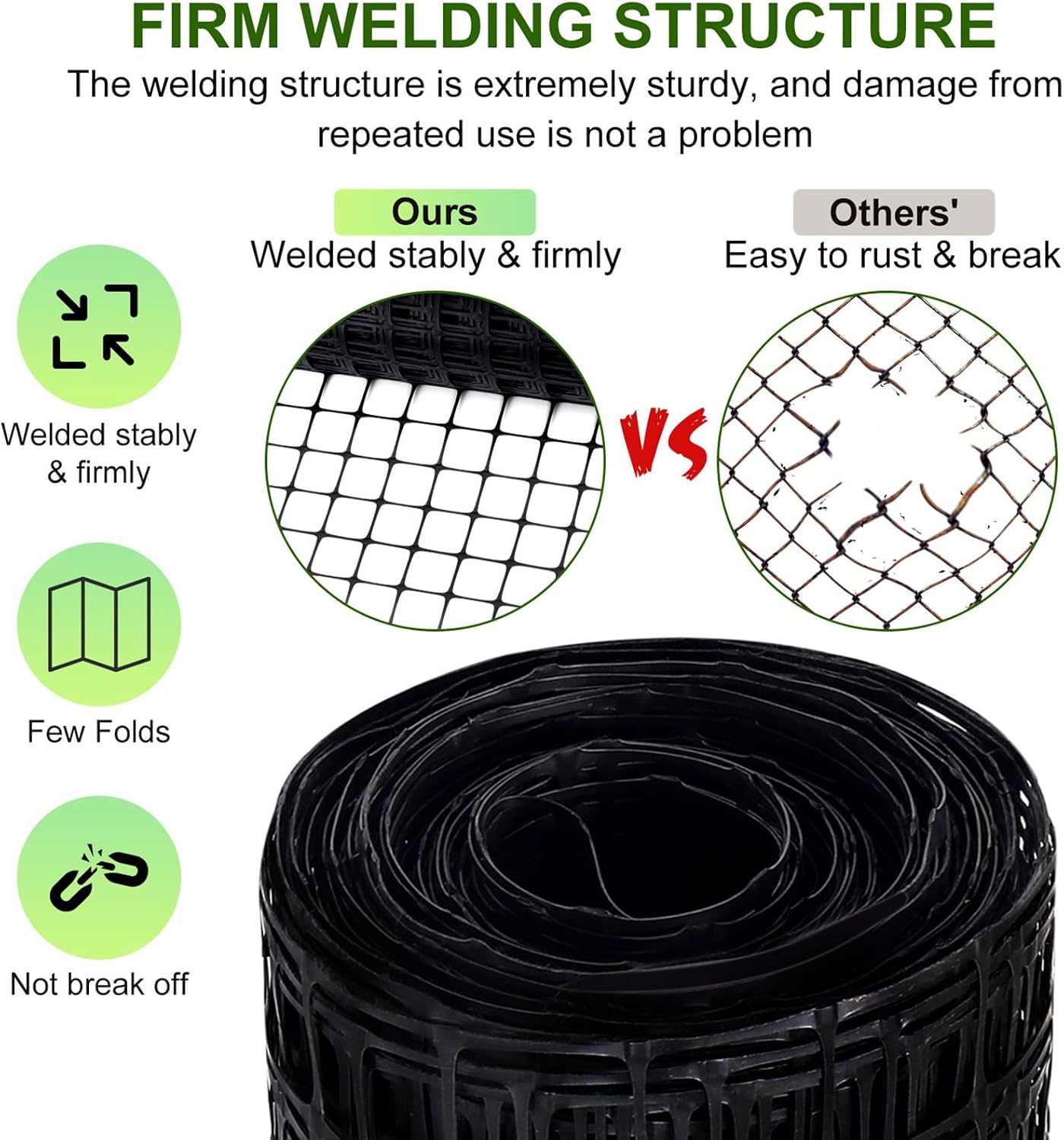 2 Rolls 2'x100' Plastic Mesh Fence for Garden