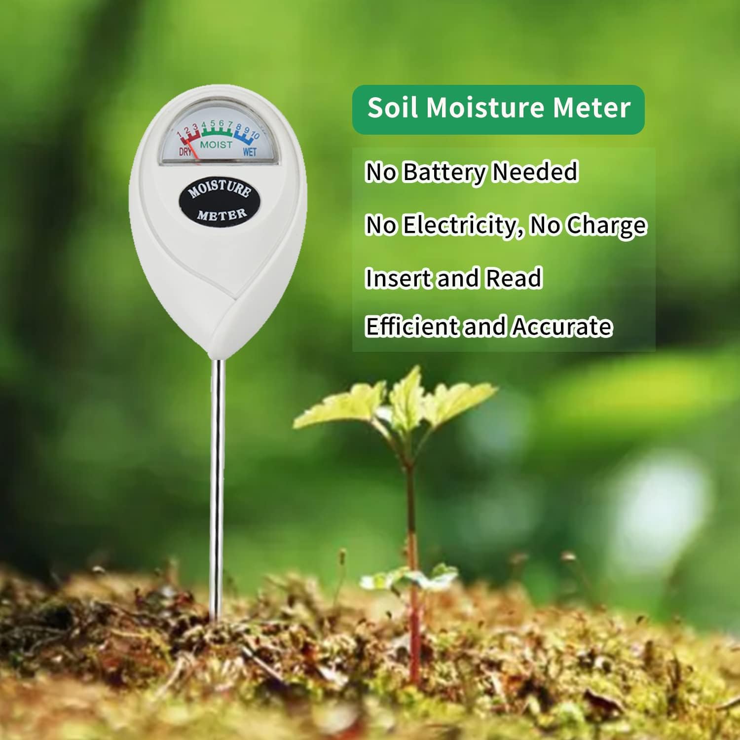 Soil Moisture Meter, Long Probe Soil Moisture Monitor for House Plants, Soil Hygrometer Moisture Sensor for Indoor &