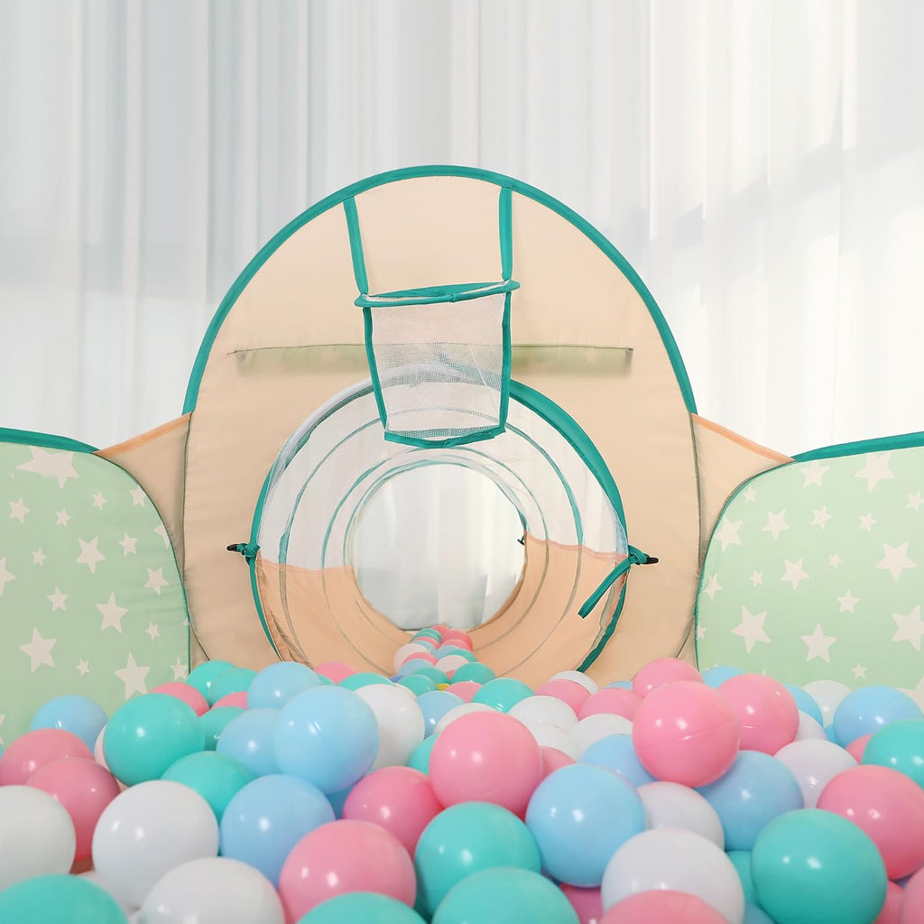5PC Pop Up Kids Tent, Crawl Tunnel, Ball Pit, Children's Play House Toy