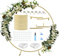 Large Wedding Arch for Ceremony 7 Ft, Circle Arch for Party, Gold