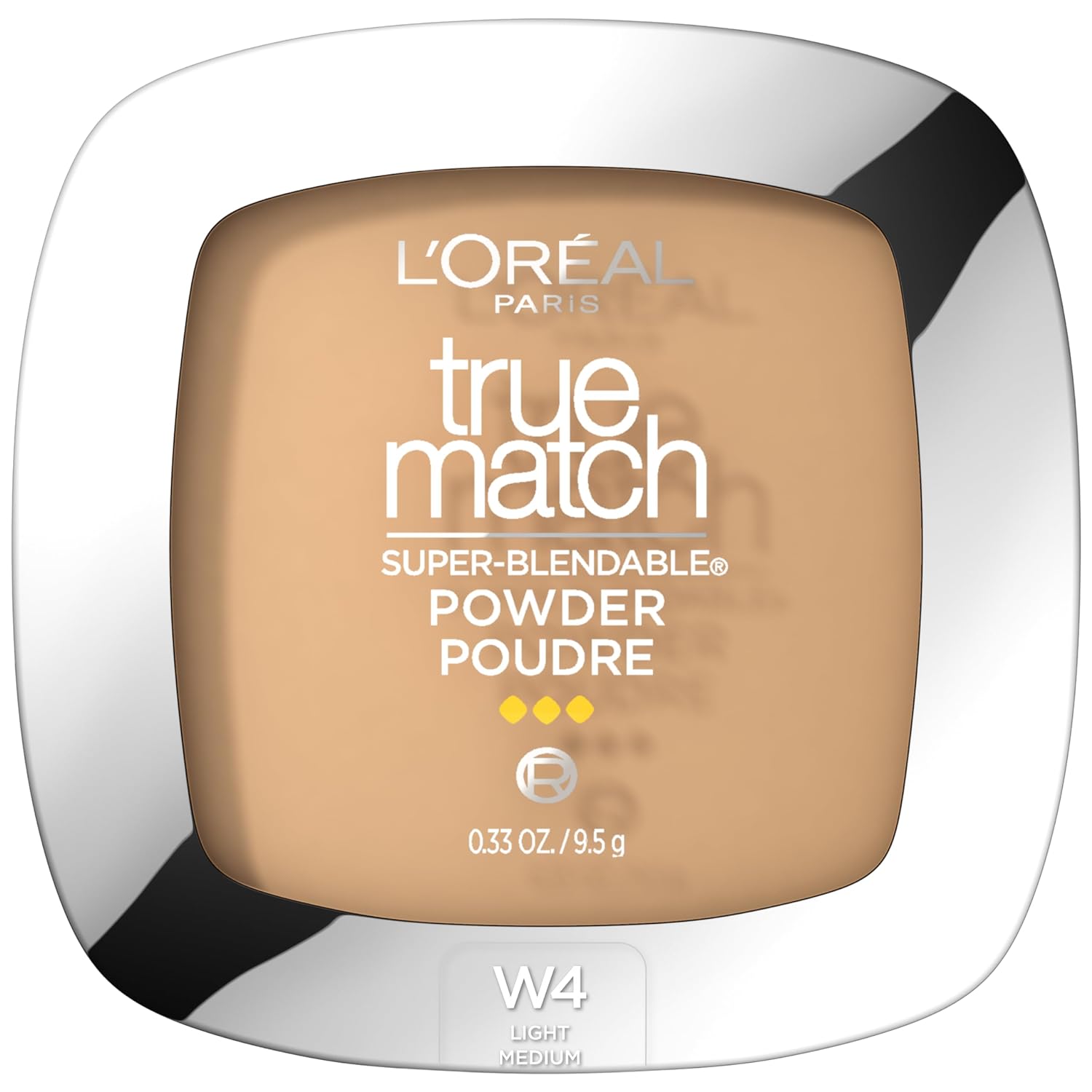 True Match Super Blendable Oil Free Powder Foundation, W4 Light Medium, 0.33 oz, Packaging May Vary