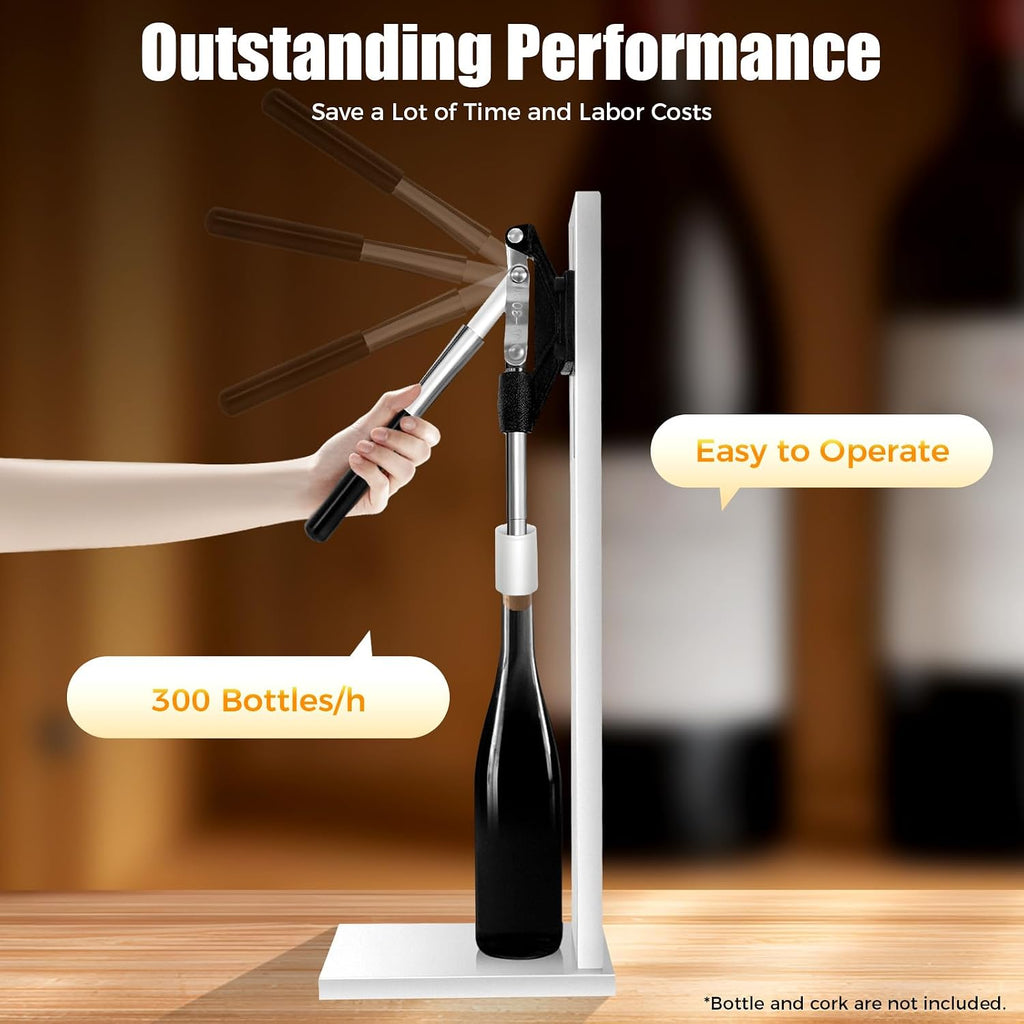 Wine bottle corker, Manual Wine bottle Capper Bottle Corking Machine, 2 POM Inserting Stopper Corking Tool Wine