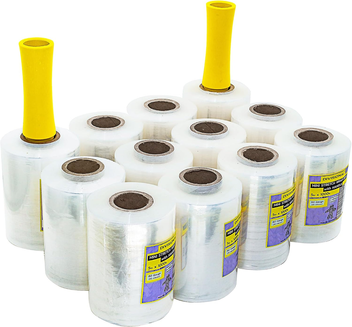 " 12-Pack " Mini Stretch Wrap Roll with Handle | 5 inch x 1000ft x 12 pcs | Shrink Wrap Roll | Stretch Wrap for