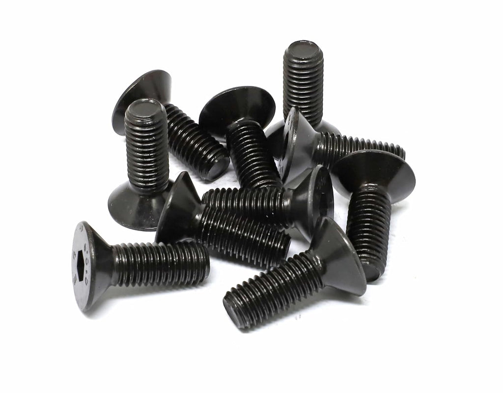 iexcell 10 Pcs M12 x 35mm Thread Pitch 1.75 mm Alloy Steel 10.9 Grade Hex Socket Flat Head Cap Screws Bolts Kit, Black Oxide Finish