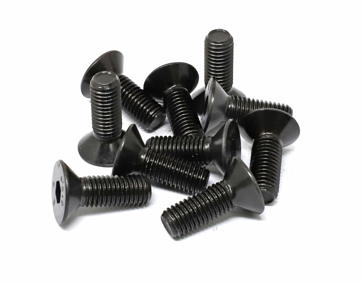 iexcell 10 Pcs M12 x 35mm Thread Pitch 1.75 mm Alloy Steel 10.9 Grade Hex Socket Flat Head Cap Screws Bolts Kit, Black Oxide Finish
