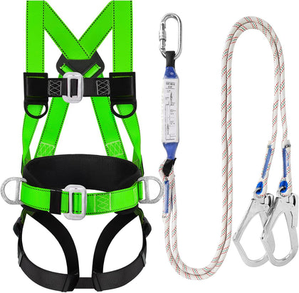 Safety Harness Fall Protection Kit: Roofing Harness for Work | Men Construction Climbing Fall Arrest Safety Harnesses