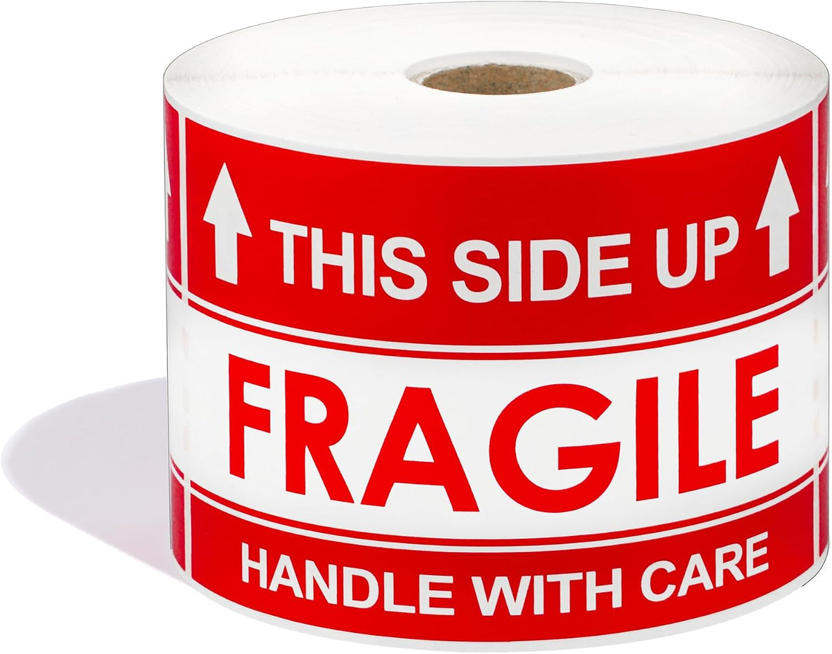 3" X 5" This Side Up Arrow - Handle with Care (1 Roll, 500/Roll)