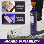 DaduoRi 1-3/4" Dry Core Drill Bit with Pilot Bit & 3 Adapters (SDS Plus/SDS Max/1/2 Hex),Upgraded-Welded Core Bits for Concrete, Masonry, Brick, Stone, Mortar - 9.5" Depth, 5/8"-11 Thread