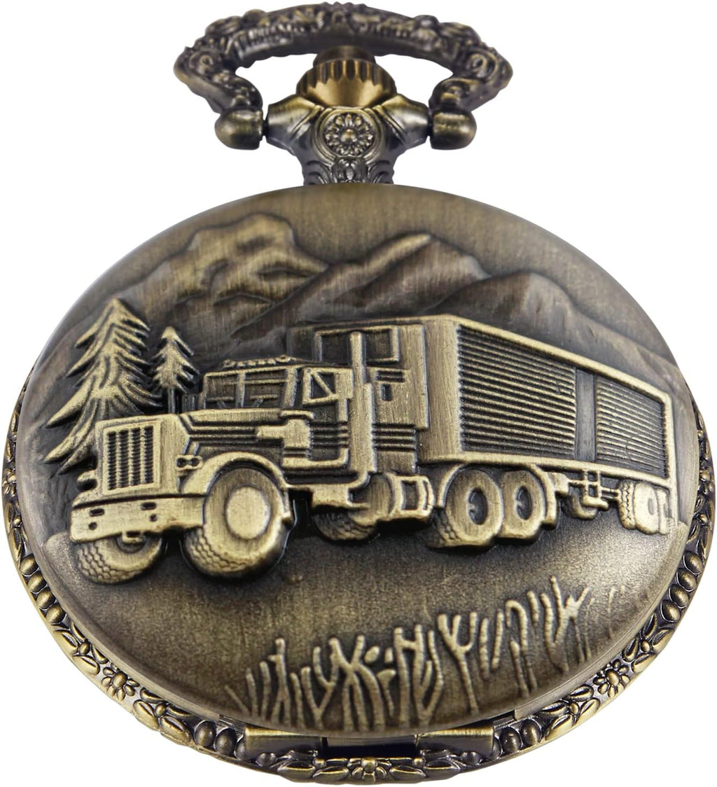 Men's Pocket Watch, Arabic Digital Dial Pocket Watches with Chain for Men