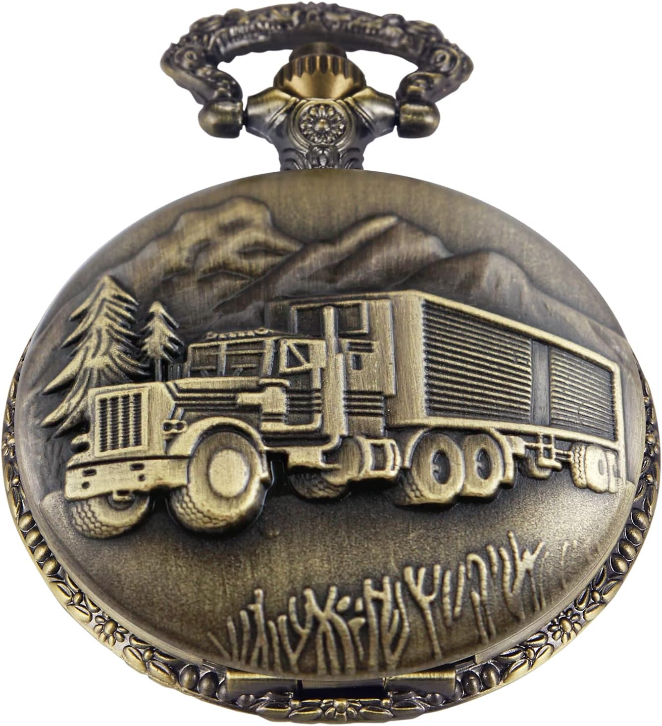 Men's Pocket Watch, Arabic Digital Dial Pocket Watches with Chain for Men