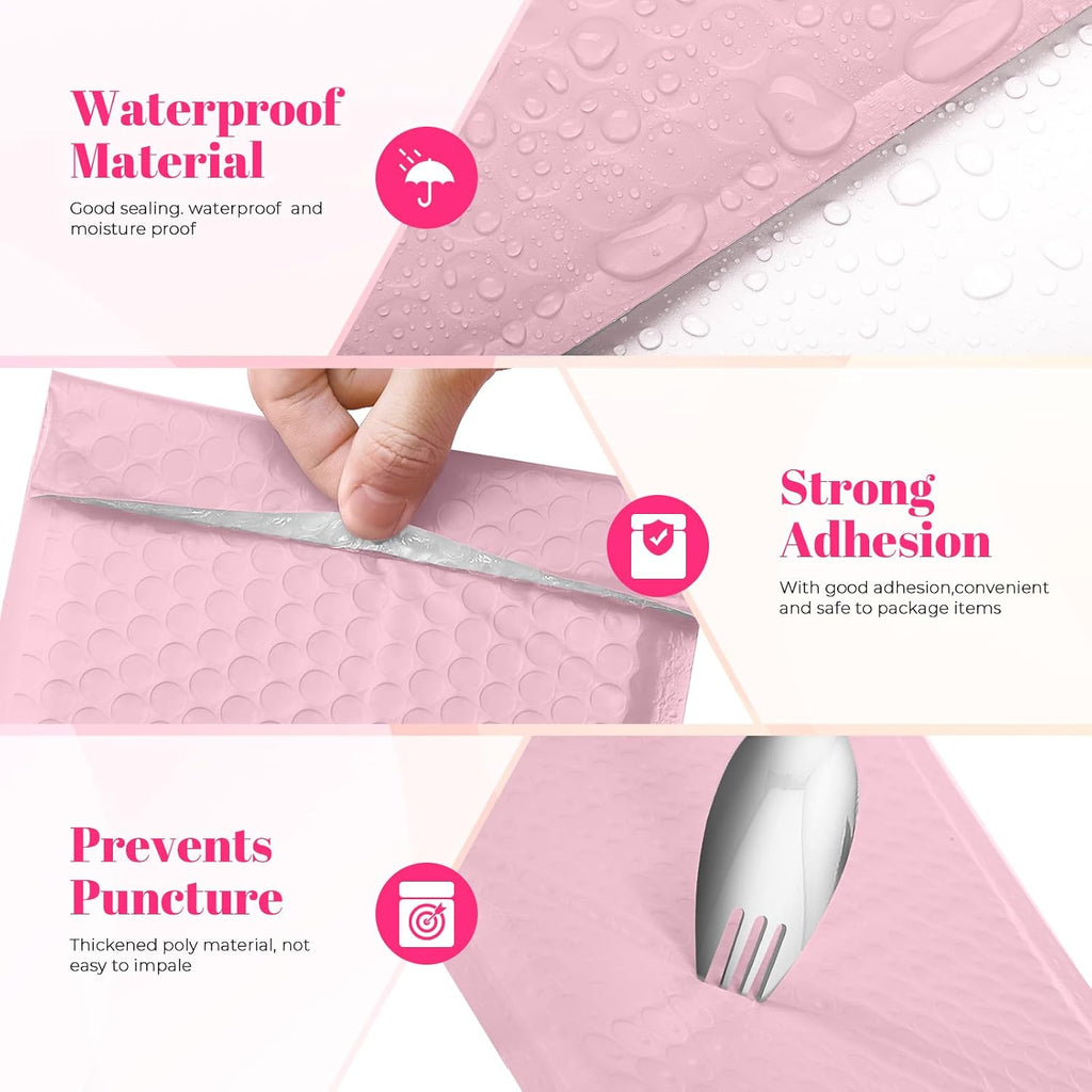Bubble Mailers 10x13" Padded Envelopes Light Pink 40 Pack