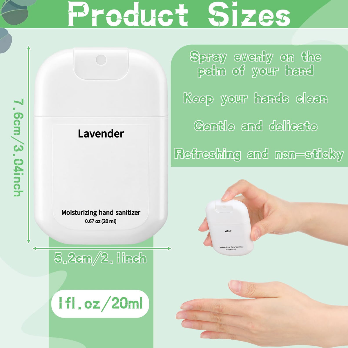 12 Pcs Hand Sanitizer Spray, 0.67 Fl. oz, White, Fresh