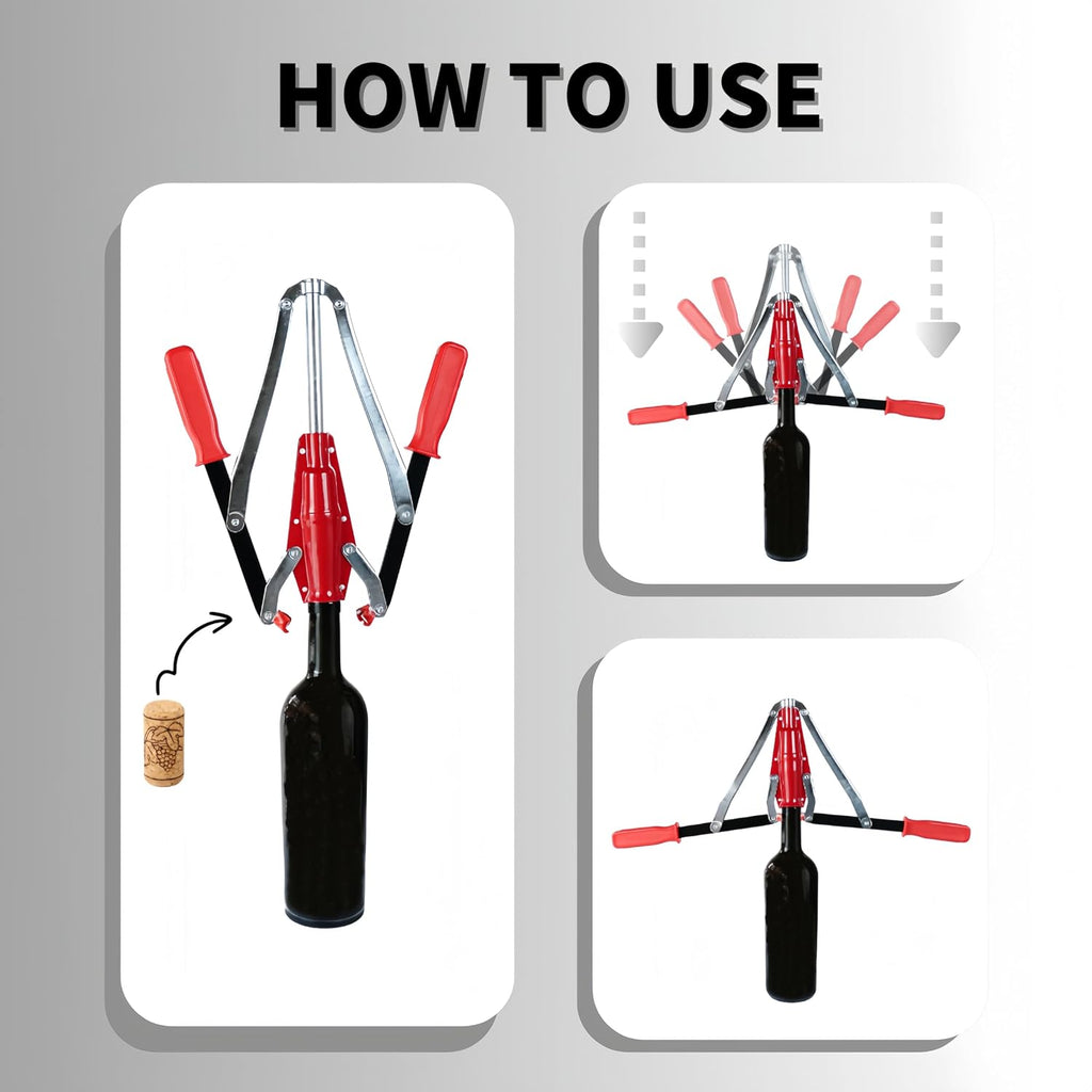 Manual Wine Bottle Sealer Kit, 30 Count Wine Corks, Metall, Red, Cylindrical
