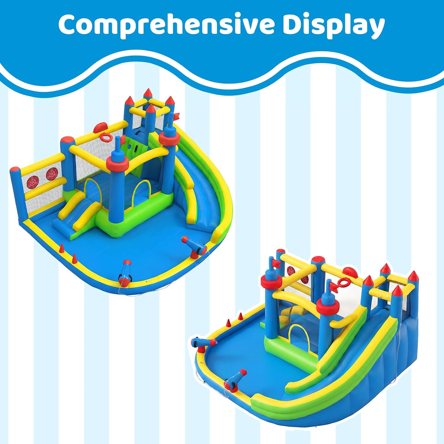 Inflatable Water Slide for Kids Backyard with 450W Blower | Jumping Castle with Water Slide, Inflatable Water Park