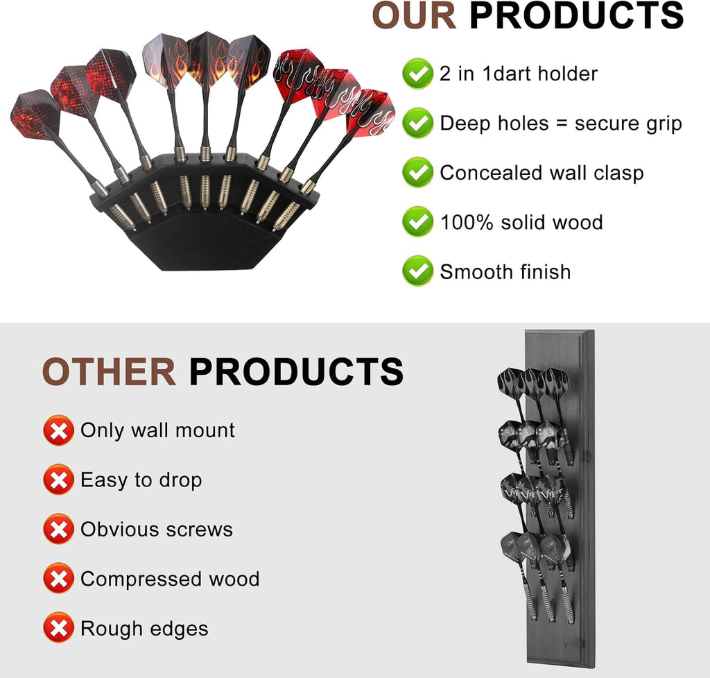 2 in 1 Dart Holder and Wall Dart Holder Made of Wood, Dart Holder, High-Quality Dart Holder, Presentation Display